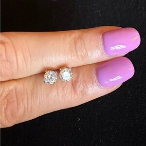 Elegant Sterling Silver Cubic Zirconia Stud Earrings